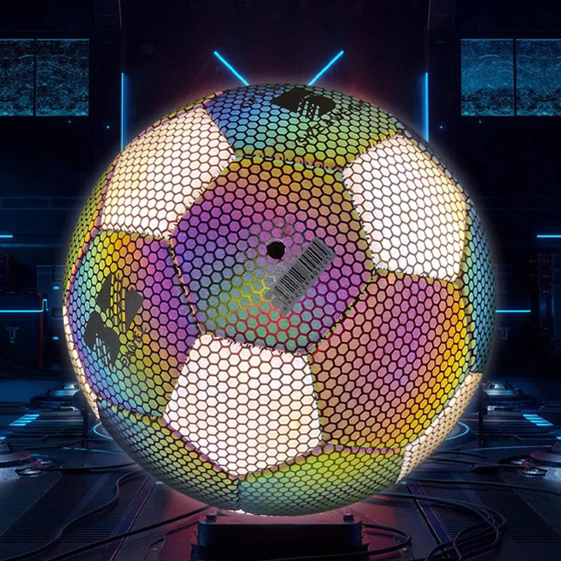 Ballon de Football Réfléchissant PU – Tailles 3, 4 & 5 Enfant / Adulte