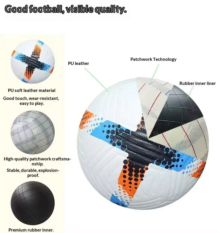 Ballon de Football PU Professionnel – Entraînement & Match