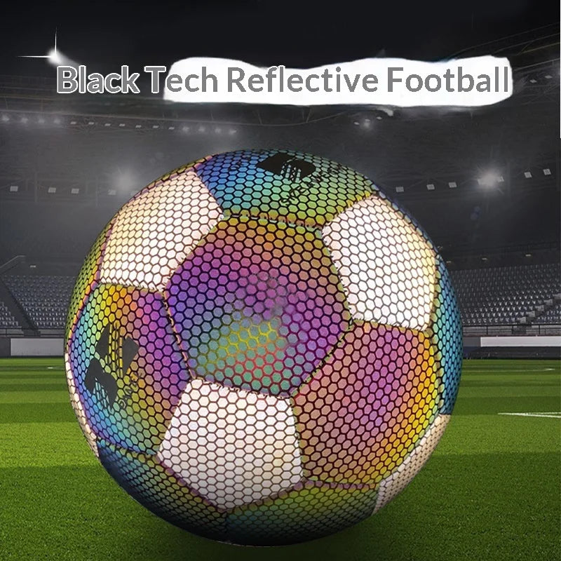 Ballon de Football Réfléchissant PU – Tailles 3, 4 & 5 Enfant / Adulte
