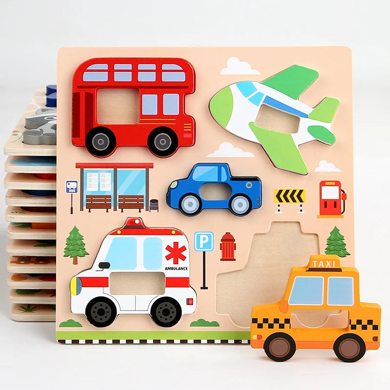 Puzzle Animaux 3D Montessori – Jeu Éducatif en Bois 2-6 ans