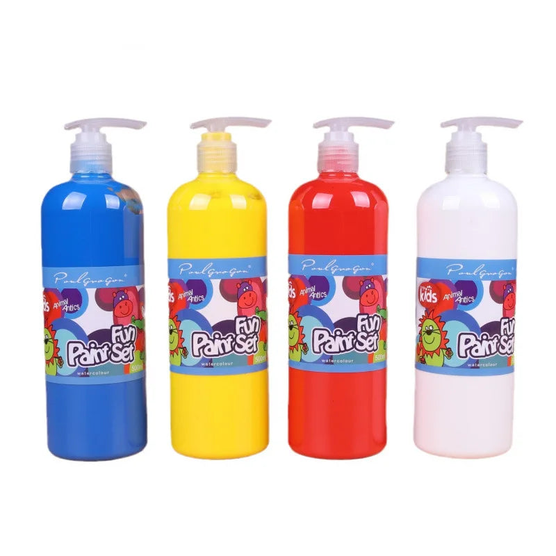 Peinture au Doigt Lavable Enfants – 12 Couleurs Non Toxiques 500ml