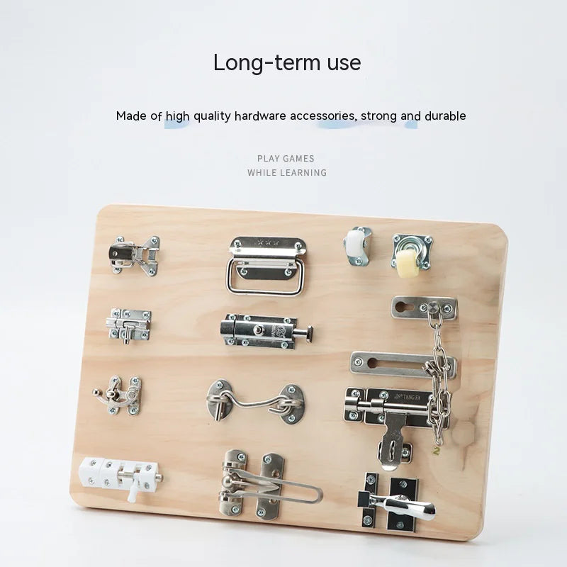 Busy Board Montessori – Serrures & Fermetures 1-4 ans