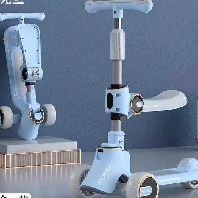 Trottinette 3-en-1 Évolutive Enfant 1-12 ans – Assise ou Debout