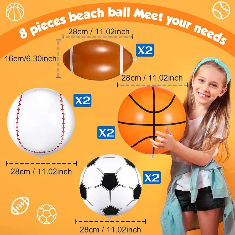 Ballon Gonflable de Plage Enfant – Football, Basket & Rugby