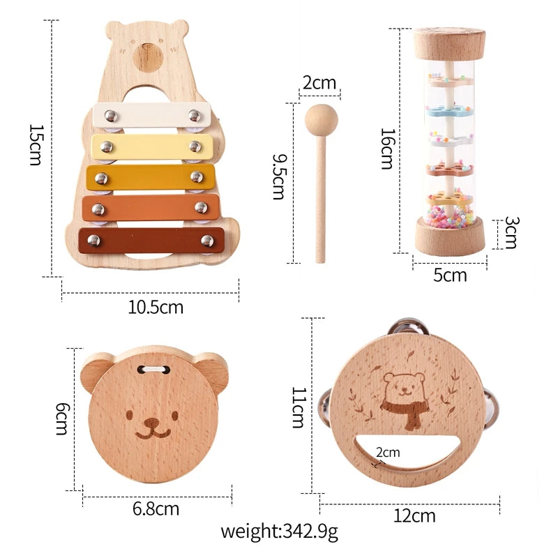 Xylophone en Bois Montessori – Instrument Musical Bébé 6 mois-3 ans