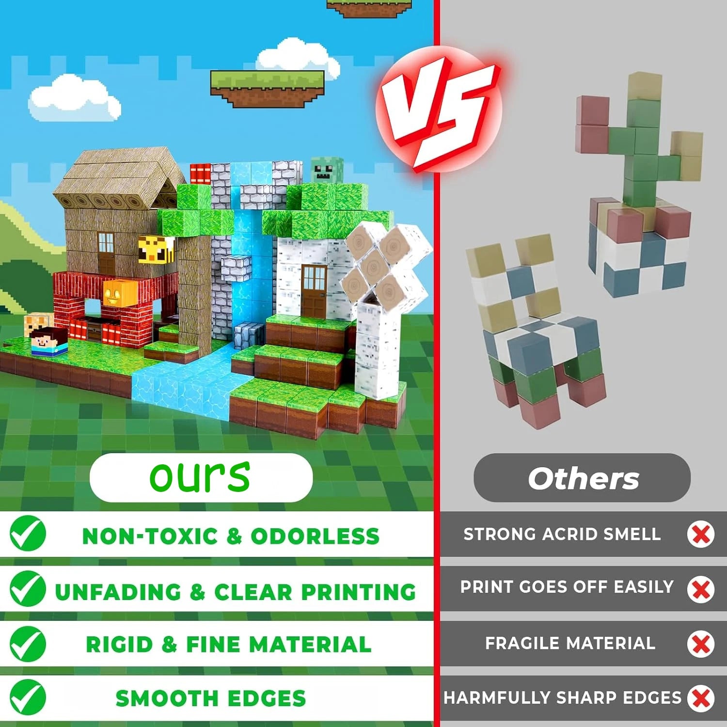 Blocs Magnétiques de Construction Montessori – Univers Forêt & Maison
