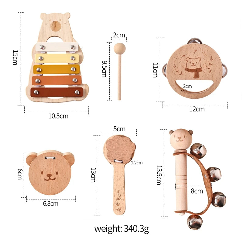 Xylophone en Bois Montessori – Instrument Musical Bébé 6 mois-3 ans