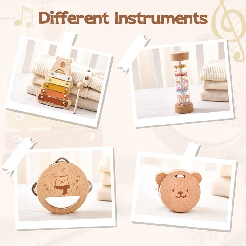 Xylophone en Bois Montessori – Instrument Musical Bébé 6 mois-3 ans