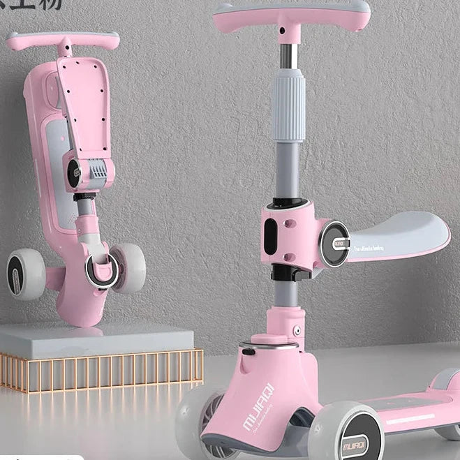 Trottinette 3-en-1 Évolutive Enfant 1-12 ans – Assise ou Debout
