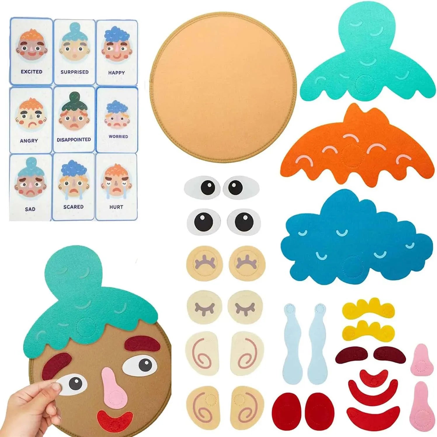 Jeu des Émotions Montessori – Plateau Sensoriel & Cartes Expressions