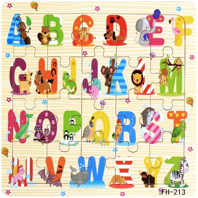 Puzzle Véhicules & Animaux Montessori – 20 Pièces en Bois 3-6 ans