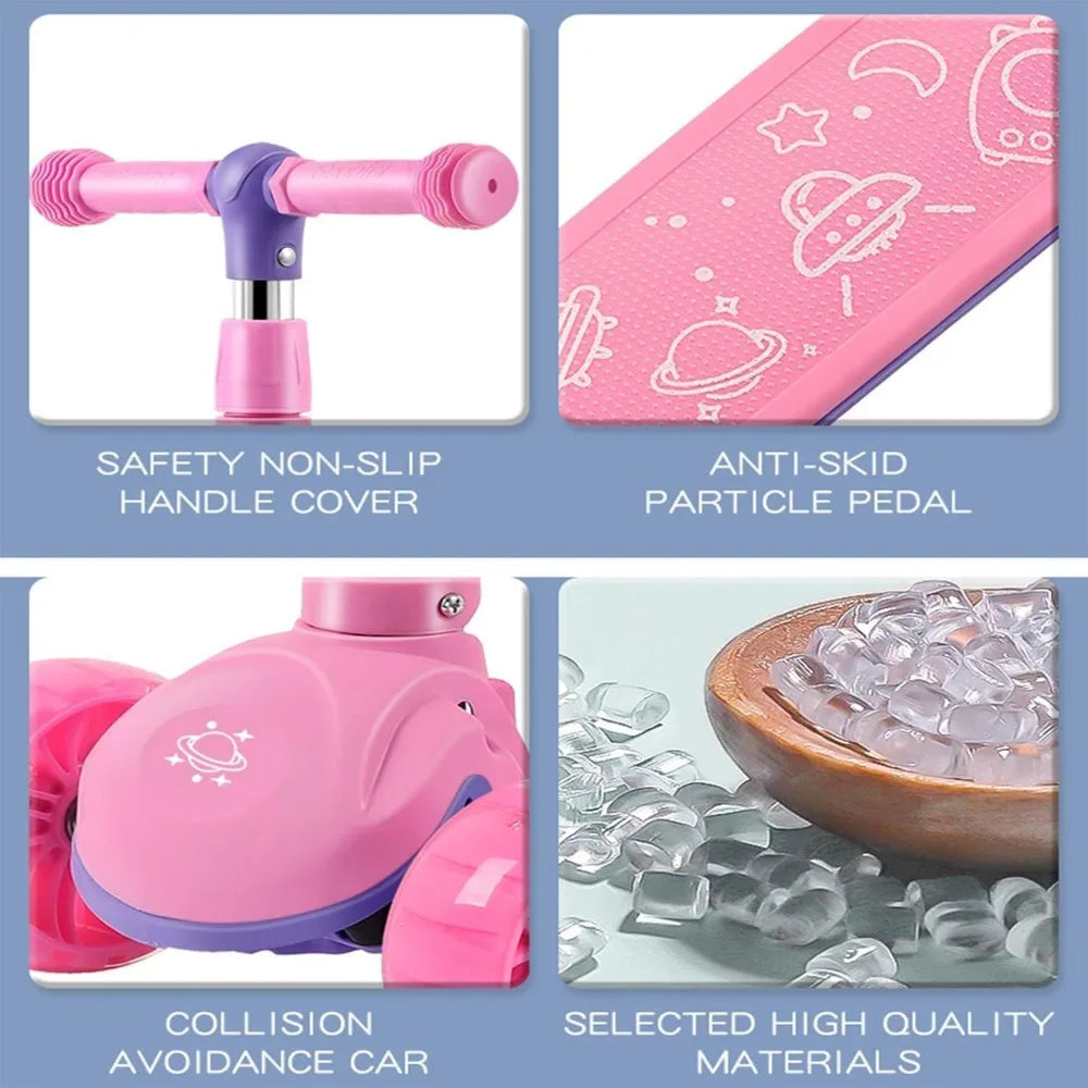 Trottinette 2-en-1 pour enfants – 3 roues, assise ou debout, hauteur réglable