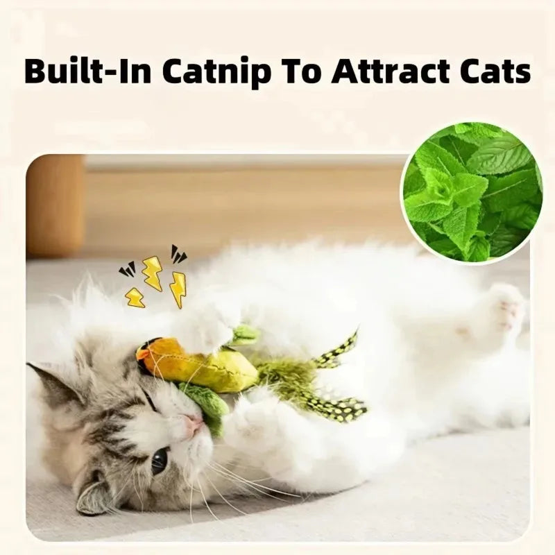 Jouet Chat Interactif – Corde Élastique avec Chant d'Oiseau