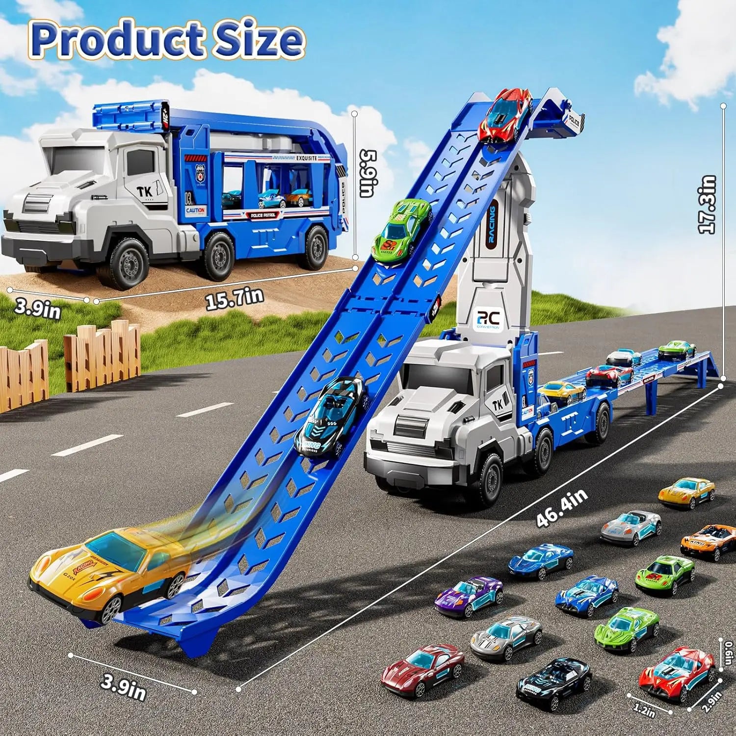 Circuit de Voitures Pliable pour Enfants – Piste, Garage & Rampes