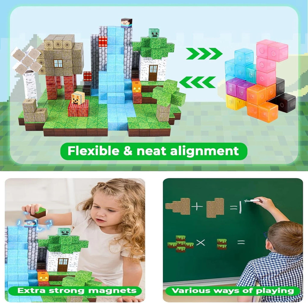 Blocs Magnétiques de Construction Montessori – Univers Forêt & Maison