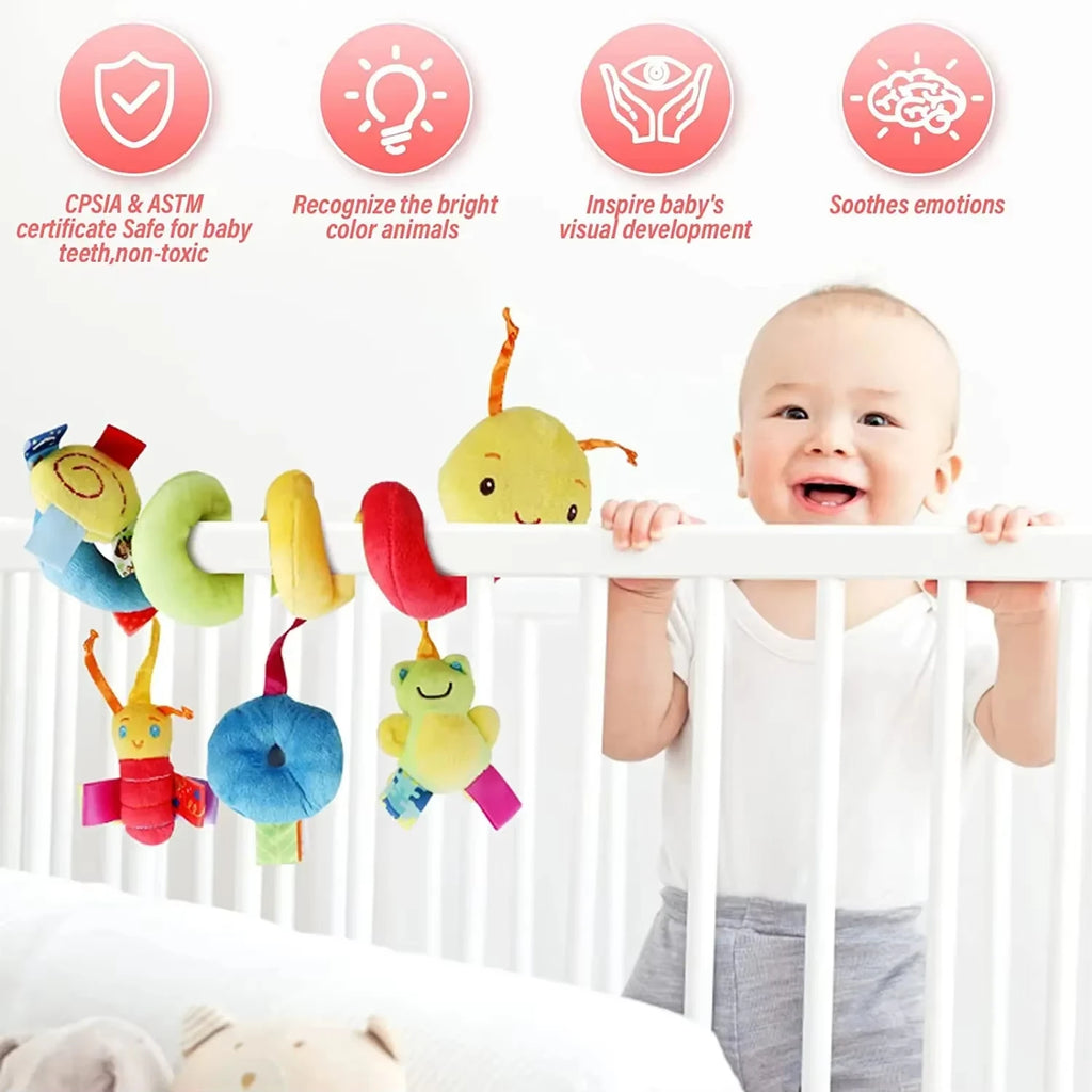 Jouet spirale hochet musical bébé - fixé sur poussette