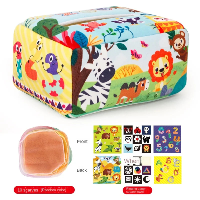 Boîte à mouchoirs sensorielle Montessori - modèle multicolore