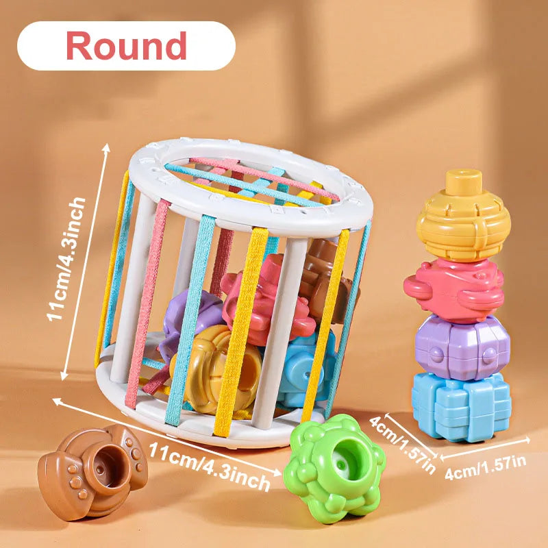 Jouets Sensoriels Montessori – Tri de Formes & Blocs Colorés 18 mois+