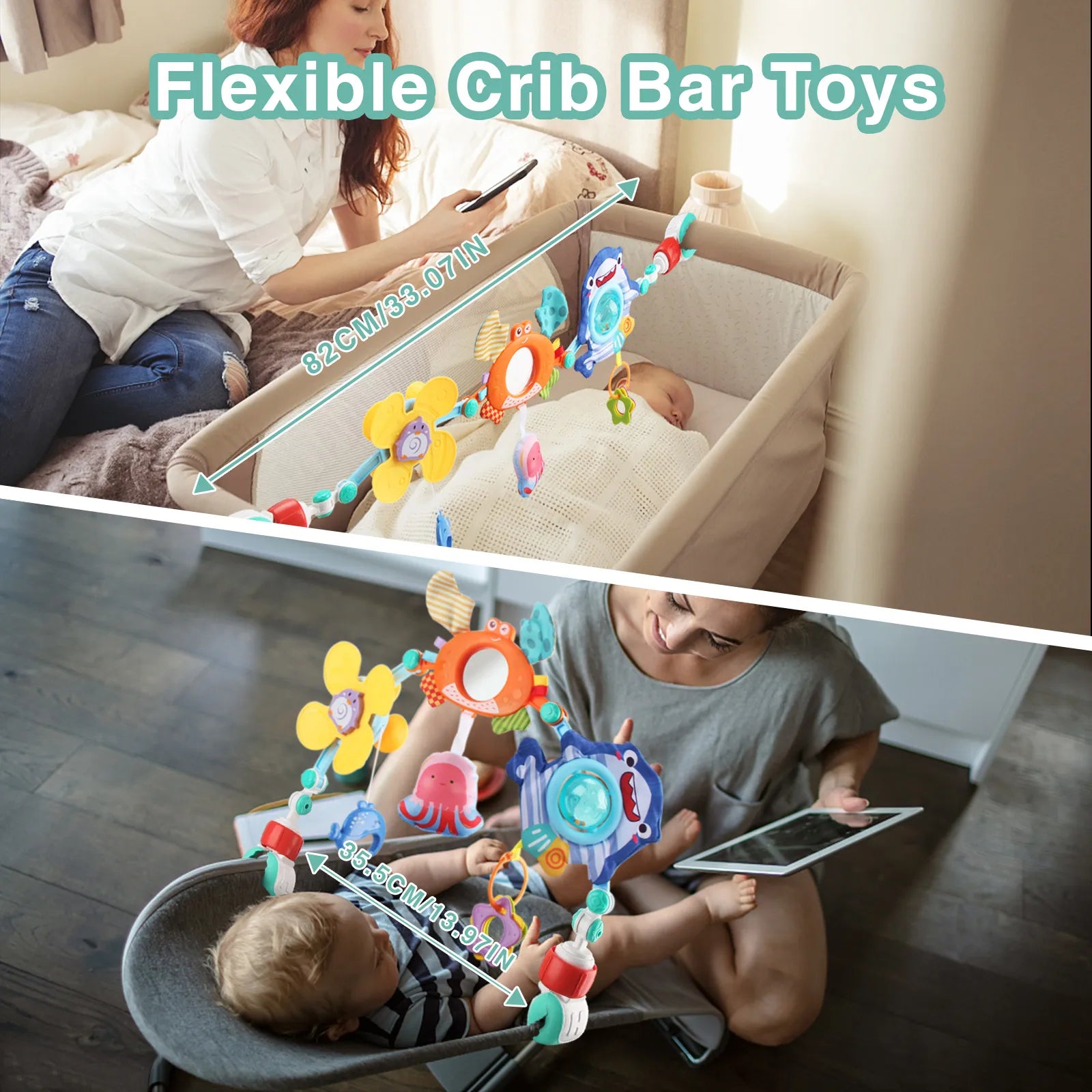 Arche d'activités bébé - clamps ajustables