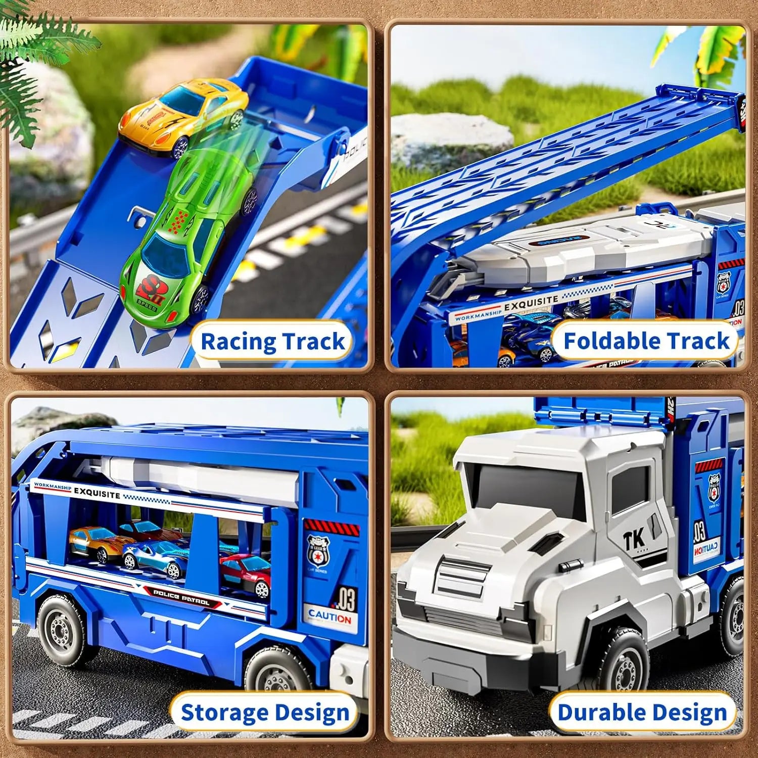 Circuit de Voitures Pliable pour Enfants – Piste, Garage & Rampes
