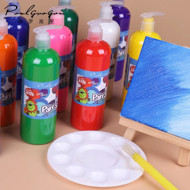 Peinture au Doigt Lavable Enfants – 12 Couleurs Non Toxiques 500ml