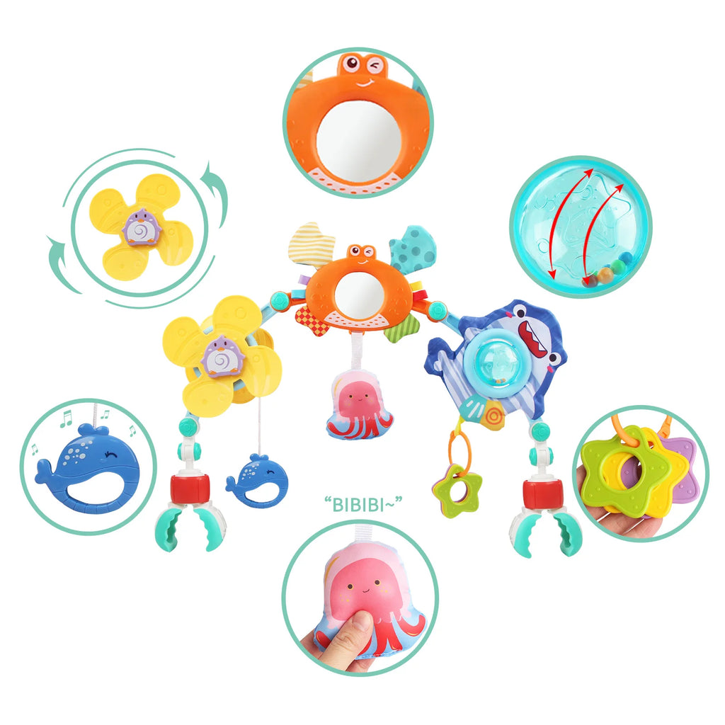 Arche d'activités bébé - jouets sensoriels détachables