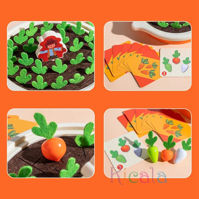 Jeu de Carottes Montessori – Tri des couleurs et formes pour enfants