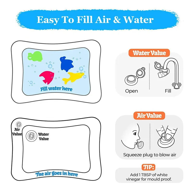 Tapis de jeu aquatique bébé - remplissage d'eau