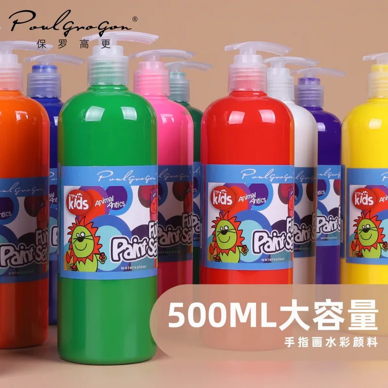 Peinture au Doigt Lavable Enfants – 12 Couleurs Non Toxiques 500ml
