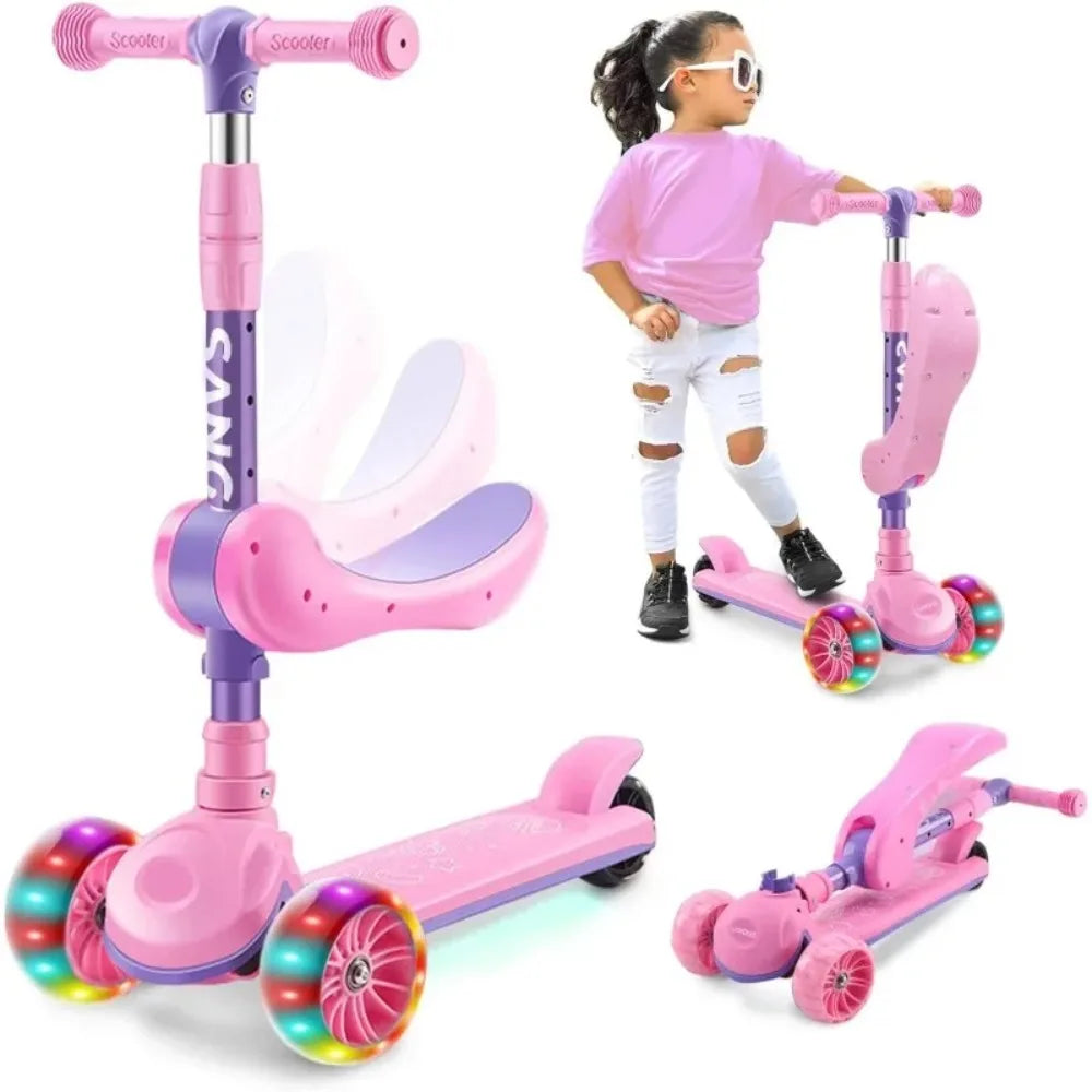 Trottinette 2-en-1 pour enfants – 3 roues, assise ou debout, hauteur réglable