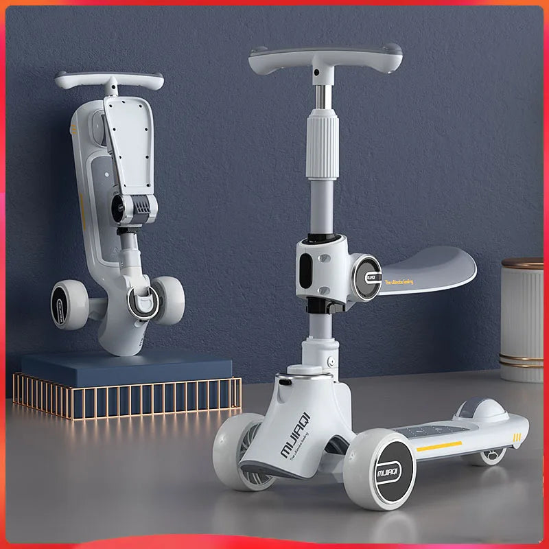 Trottinette 3-en-1 Évolutive Enfant 1-12 ans – Assise ou Debout
