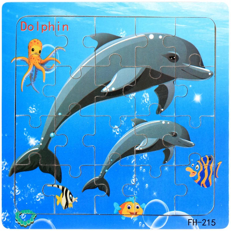 Puzzle Véhicules & Animaux Montessori – 20 Pièces en Bois 3-6 ans