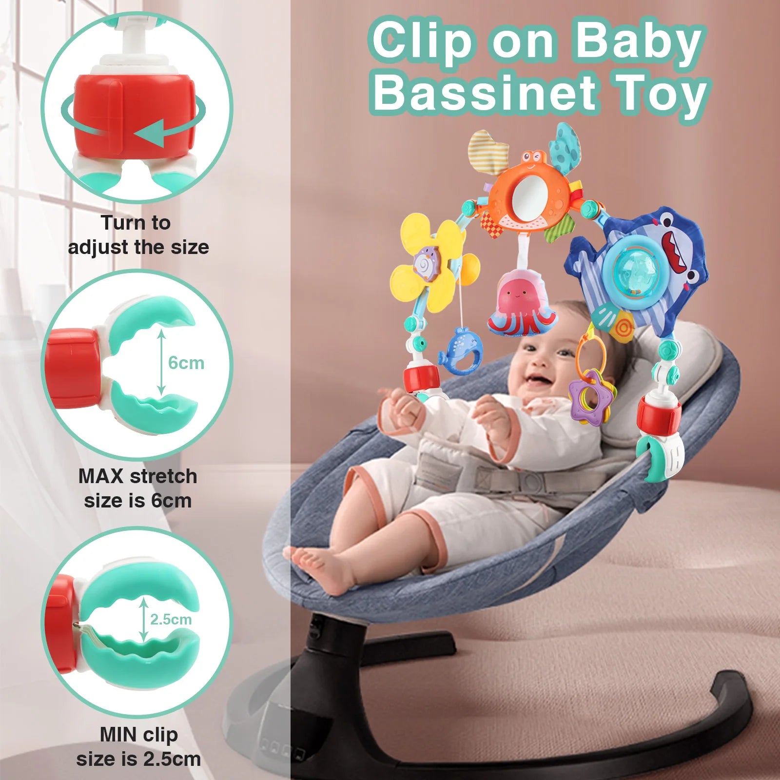 Arche d'activités bébé - fixée sur poussette