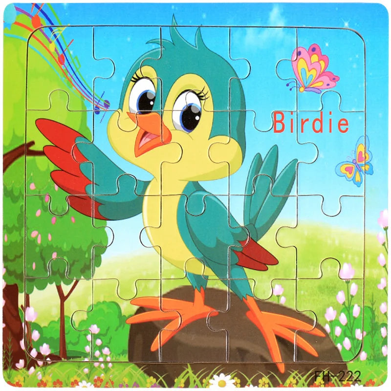 Puzzle Véhicules & Animaux Montessori – 20 Pièces en Bois 3-6 ans