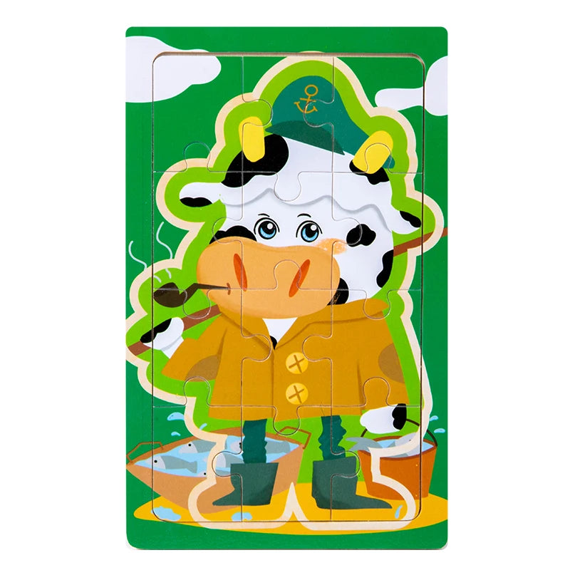 Puzzle Animaux 3D Montessori – Jeu Éducatif en Bois 2-6 ans