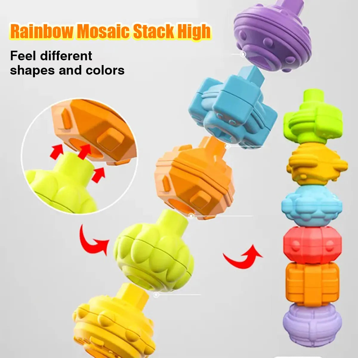 Jouets Sensoriels Montessori – Tri de Formes & Blocs Colorés 18 mois+
