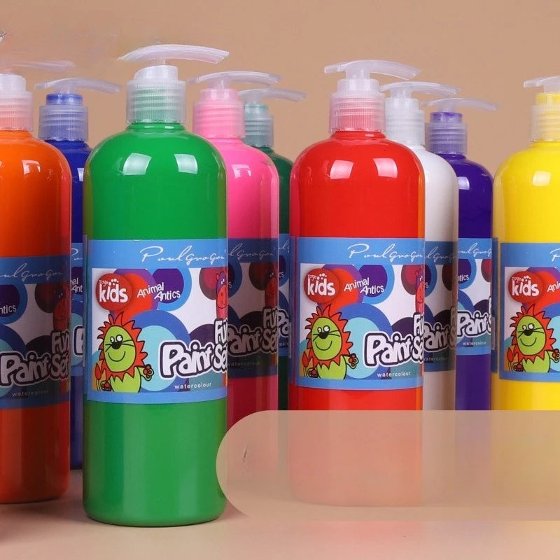 Peinture au Doigt Lavable Enfants – 12 Couleurs Non Toxiques 500ml