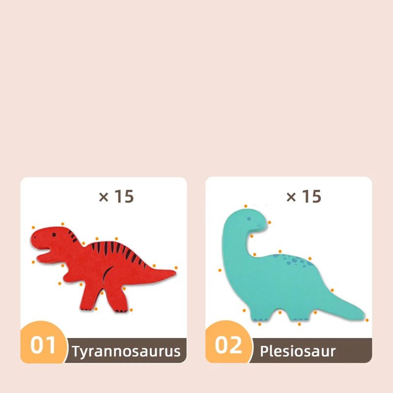Jeu d'Empilage Dinosaures Montessori en Bois – Équilibre & Motricité