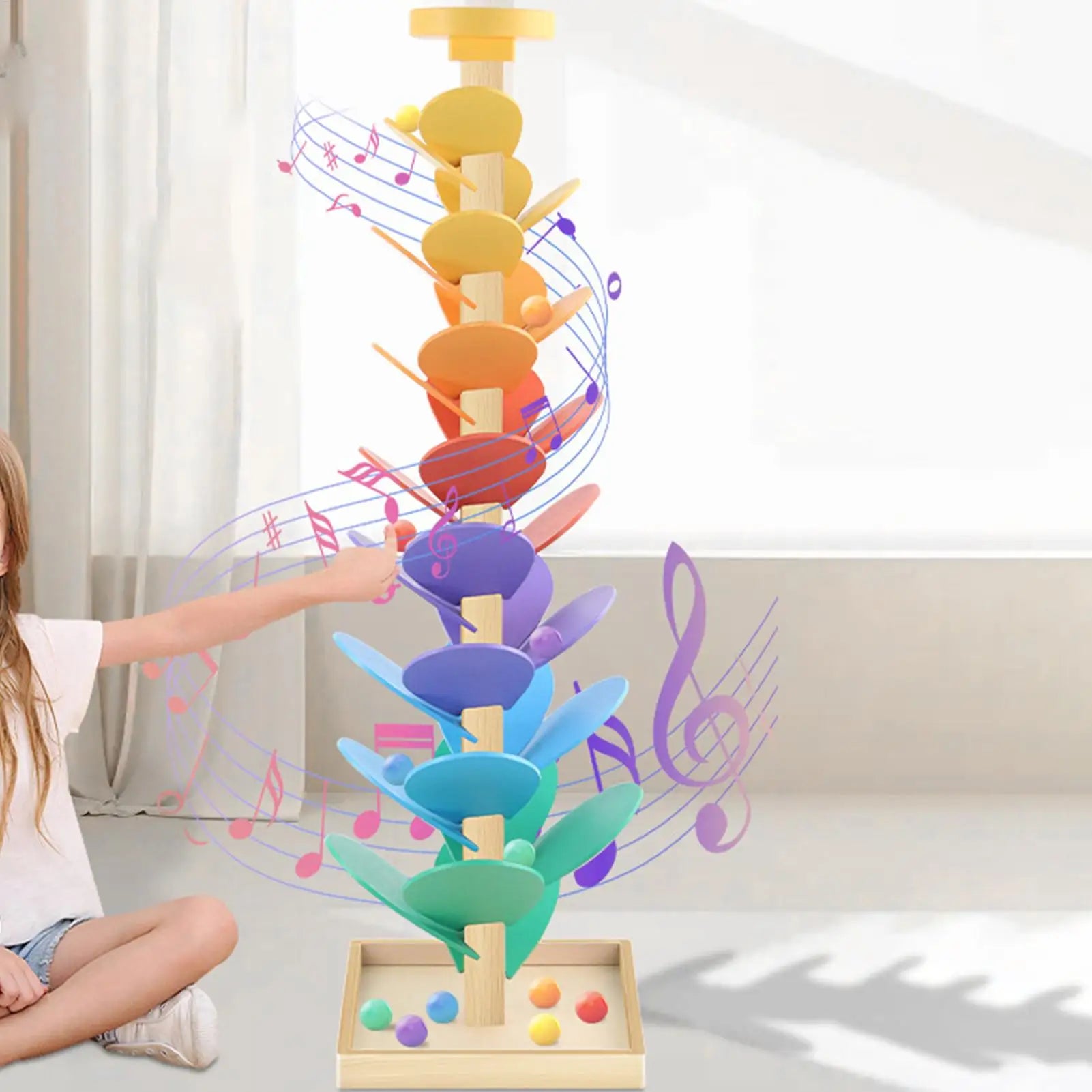 Circuit à Billes en Bois Montessori – Jeu Éducatif STEM 3-8 ans