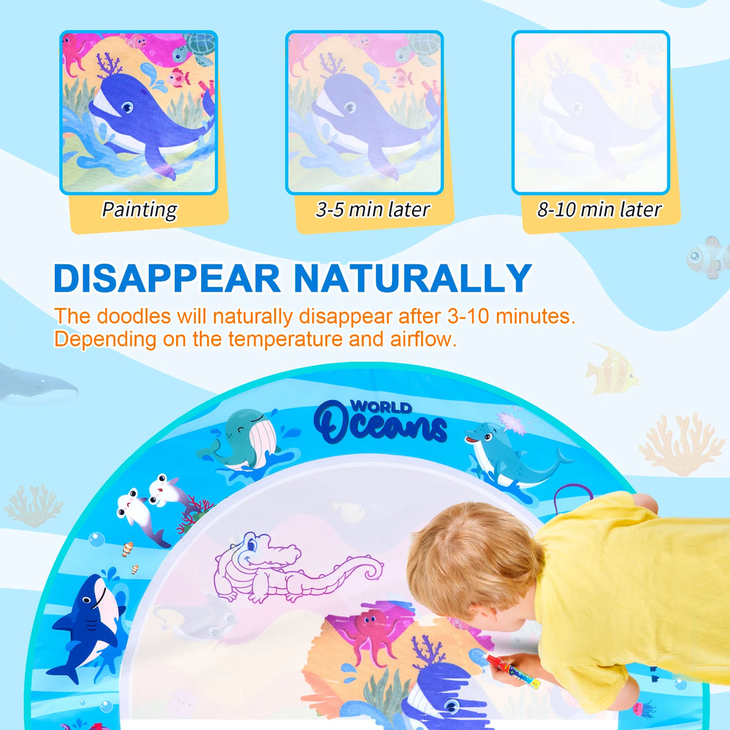 Tapis de Dessin Magique à l'Eau – Stylos Réutilisables Montessori