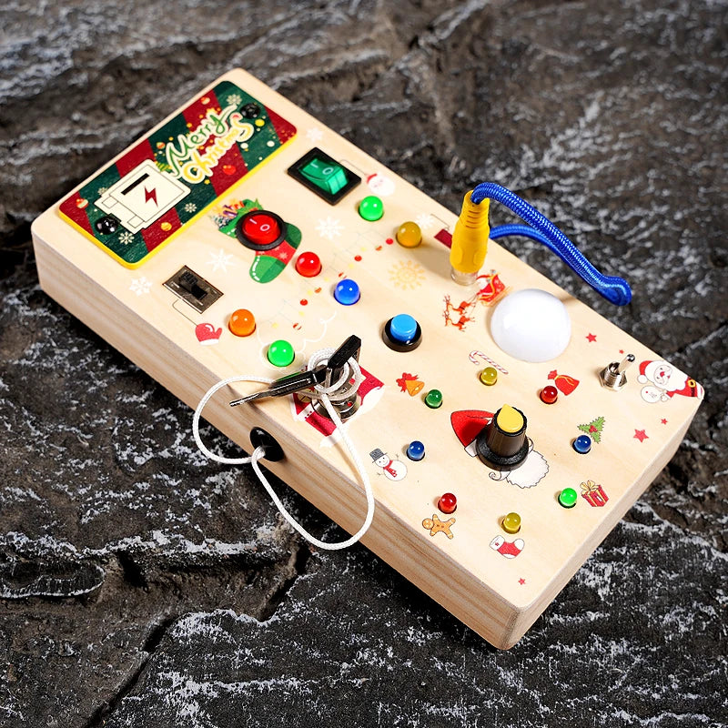 Tableau éveil sons et lumières Montessori - cadeau naissance original