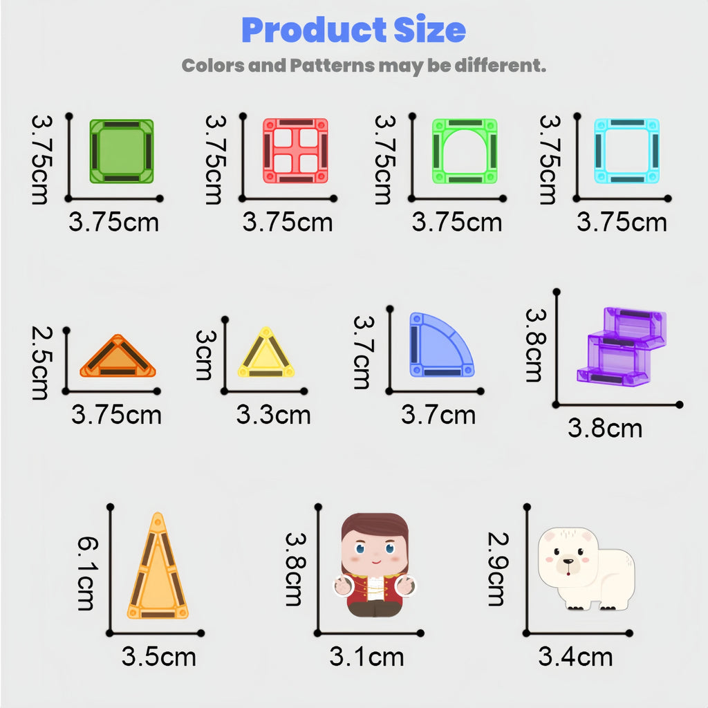 Tuiles Magnétiques de Construction Montessori 3-8 ans