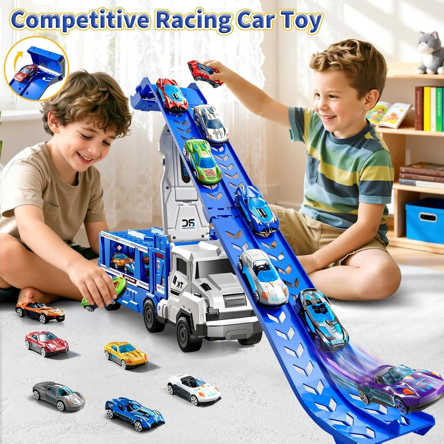 Circuit de Voitures Pliable pour Enfants – Piste, Garage & Rampes