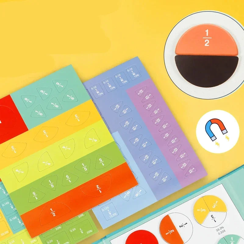 Livre Magnétique des Fractions Montessori – Maths en Bois pour Enfants