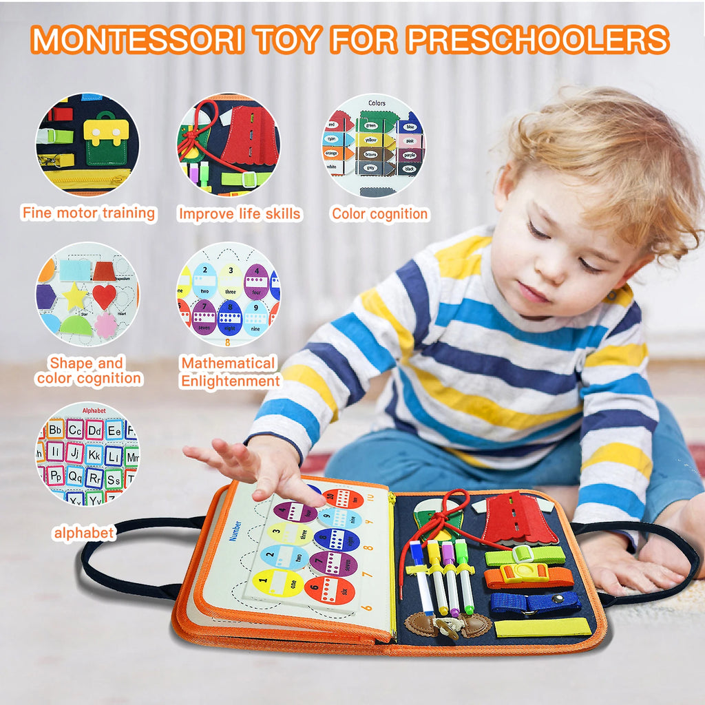 Tableau d'Activités Montessori – Jouet Sensoriel Éducatif 3-6 ans