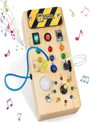 Tableau d'Éveil Montessori LED en Bois – Bébé 0-3 ans