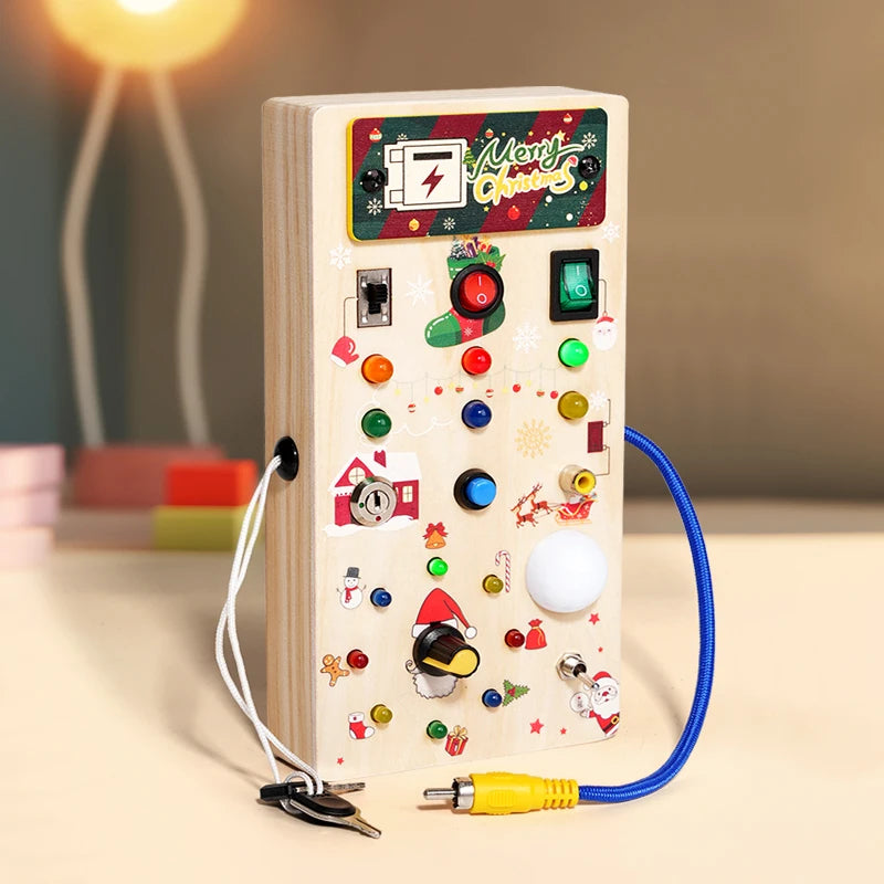 Tableau d'Éveil Montessori LED en Bois – Bébé 0-3 ans