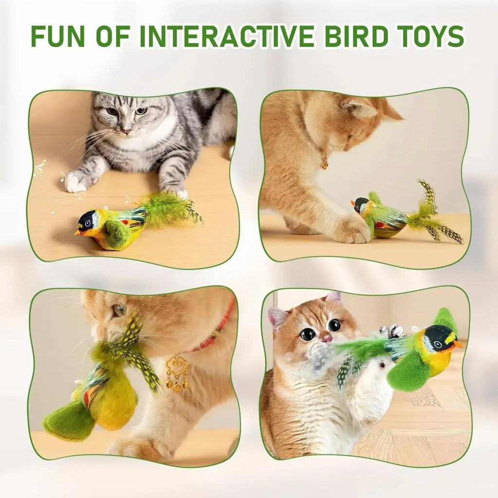 Jouet Chat Interactif – Corde Élastique avec Chant d'Oiseau