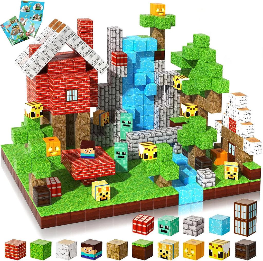 Blocs Magnétiques de Construction Montessori – Univers Forêt & Maison