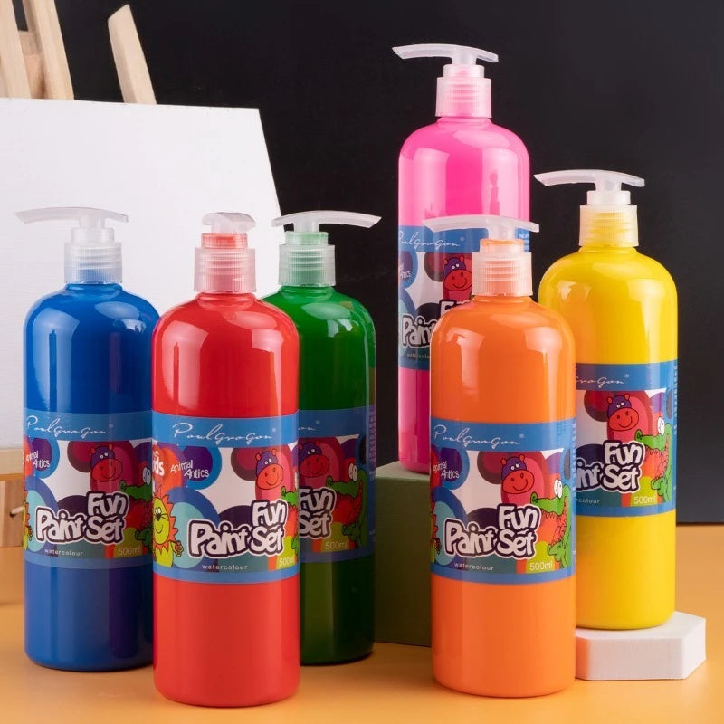 Peinture au Doigt Lavable Enfants – 12 Couleurs Non Toxiques 500ml